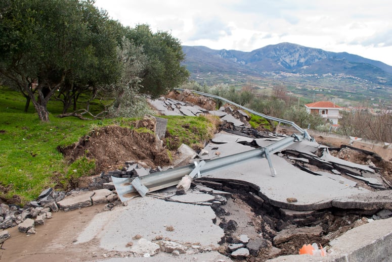 Road landslide